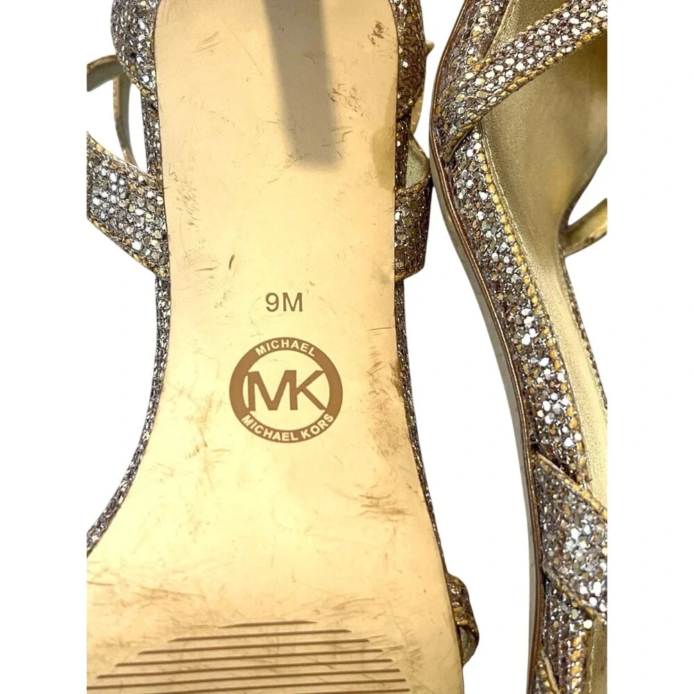 MICHAEL MICHAEL KORS‎ Kimberly Glitter Mesh Sandal, Size 9